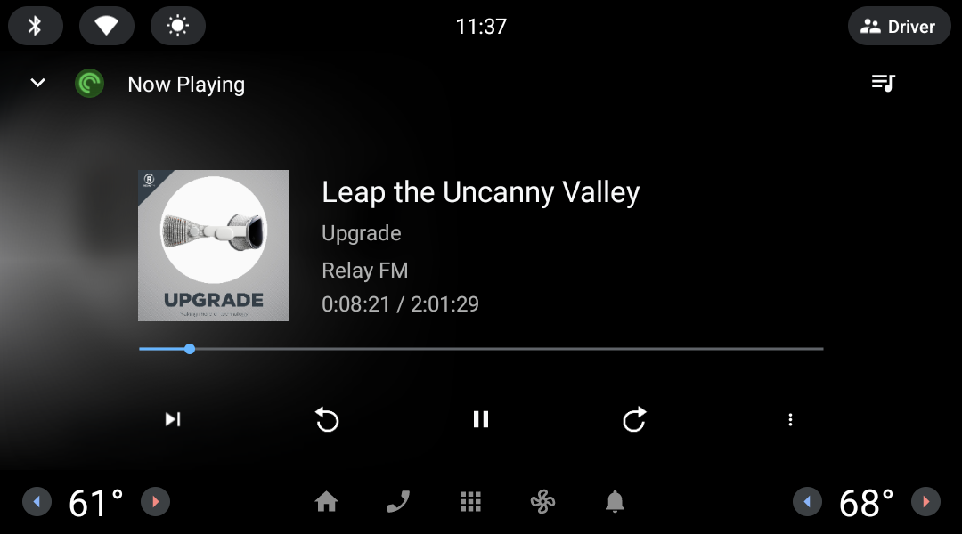 The Now Playing screen